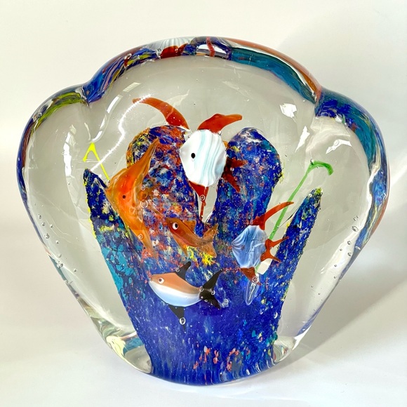 Vintage Murano Art Glass Fish Aquarium Paperweight 1970s - Picture 4 of 4